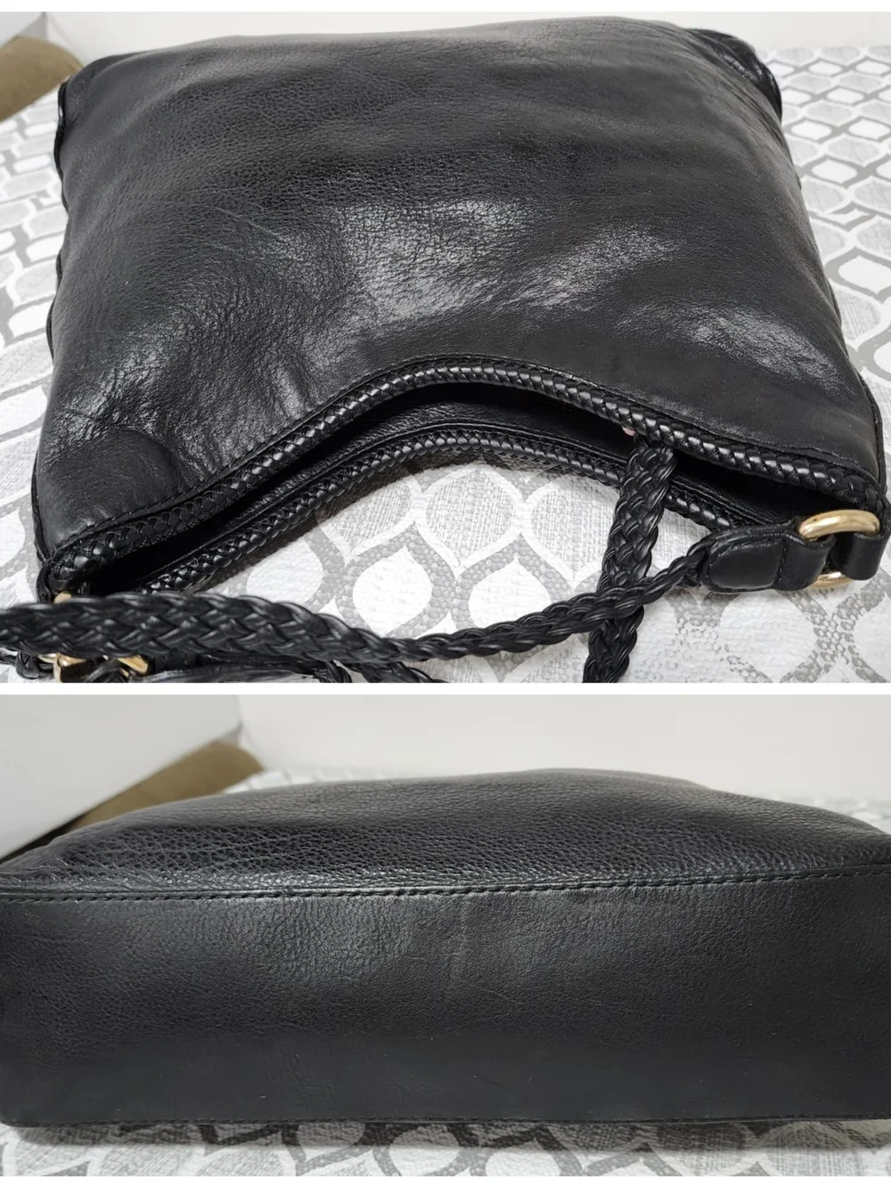 GUCCI Pebbled Calfskin Medium Marrakech Hobo Bag Black